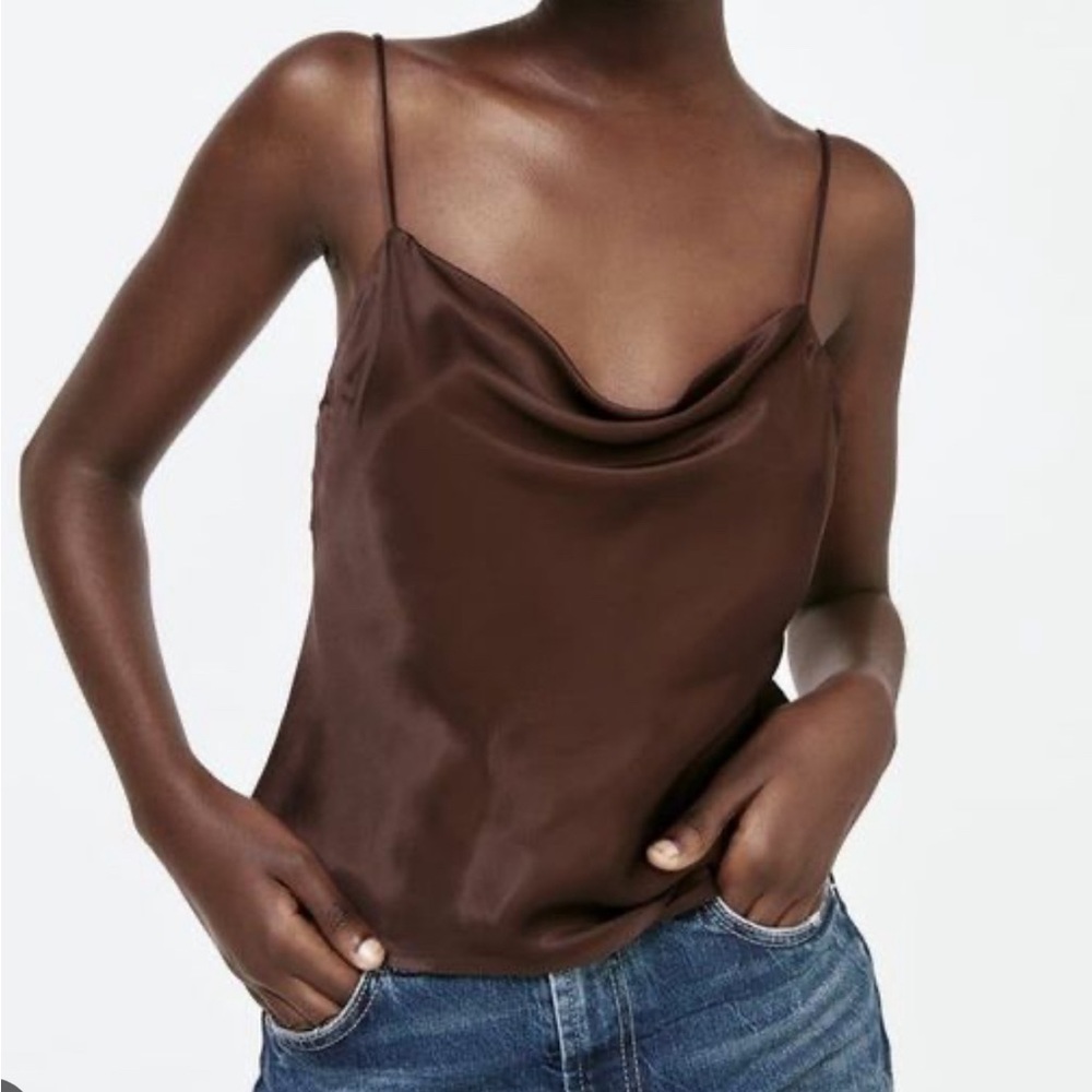 Zara satin effect top, worn once for my kiddos birthday